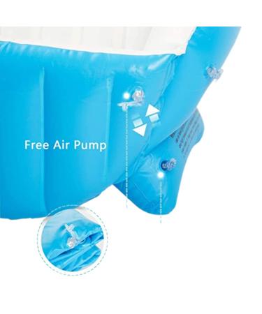 Baby Inflatable Bathtub  Portable Infant Toddler Bathing Tub Non Slip Travel Bathtub Mini Air Swimming Pool Kids Thick Foldable Shower Basin with Air Pump  Blue - Buy Online on GoSupps.com