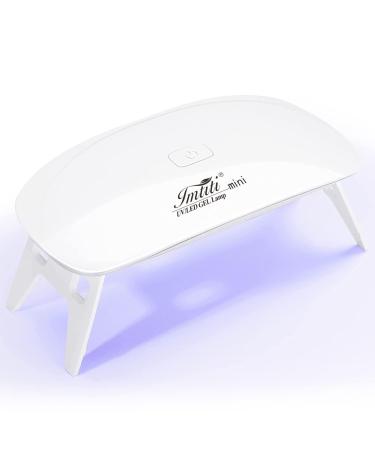 Imtiti Mini UV Light for Nails Portable Mini LED Nail Lamp 6W UV Light Nail Dryer with USB Cable UV Gel Nail Lamp Manicure Salon Tool(White)