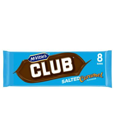 McVitie's Club Salted Caramel Flavor Bars, 8 x 22g (176g), Pack of 8
