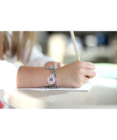 Buy Dynotag Smart Medical ID Charm Bracelet Tag - Web Enabled Emergency Info Steel 22mm Dia Lifetime Service - Buy Online on GoSupps.com