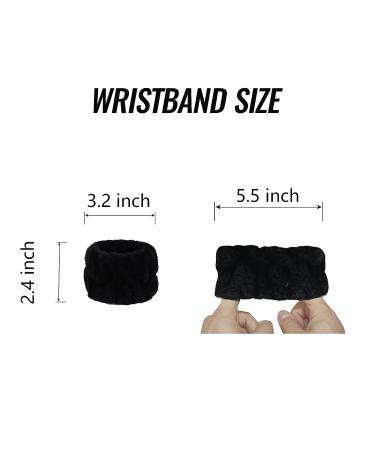Fancylovesotio Microfiber Wrist Towels - 3 Pairs of Spa Washbands for Women and Girls in Black, Gray, Pink - Buy Online on GoSupps.com