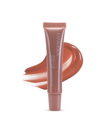 Fafamoon Long Lasting Lip Gloss, Peptide Lip Tint, Soft Tube Lip Gloss for Girls, Moisturizing Lip Balm, Hydrating Lip Oil for Dry Lips(02#TOAST)