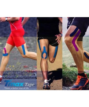 Tmax Waterproof Kinesiology Tape - Athletic Muscle Support Pain Relief & Joint Care (5m x 5cm Pack of 2) - International Shipping Available - Buy Online on GoSupps.com