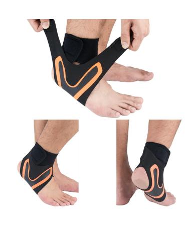 Coogime XL Plantar Fasciitis Foot Wraps Breathable Ankle Brace & Flexible Bandage (Orange EU 46-48) for Pain Relief & Comfort - Buy Online on GoSupps.com