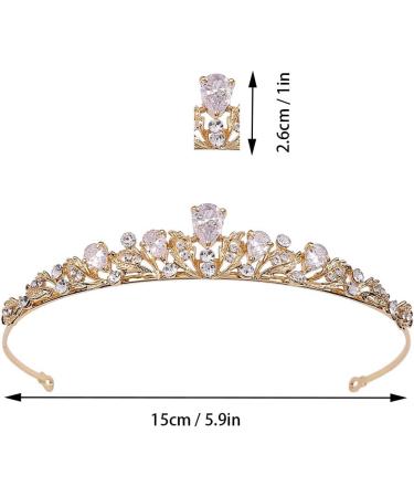 Elegant Gold Bride Tiara | Crystal Crown for Weddings Bridesmaids & Proms | Royal Headgear - Buy Online on GoSupps.com