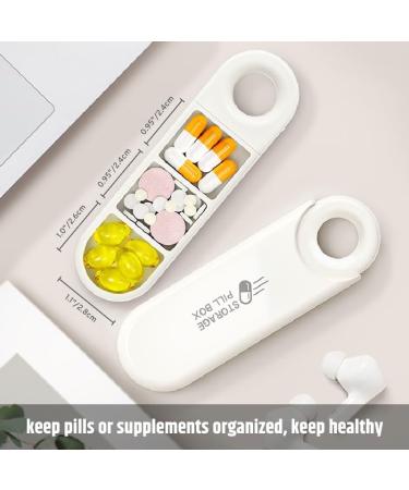 Slim Travel Pill Organizer | Compact Portable Pill Case for Purse or Pocket | Stylish 3 Compartments Vitamin Holder (Grey) - International Shipping Available - Buy Online on GoSupps.com