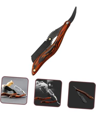 Minkissy Manual Razor - Professional Wood Handled Bart Razor for Men | Stainless Steel Cutting Tool | 16x3.3x1.2cm - Buy Online on GoSupps.com