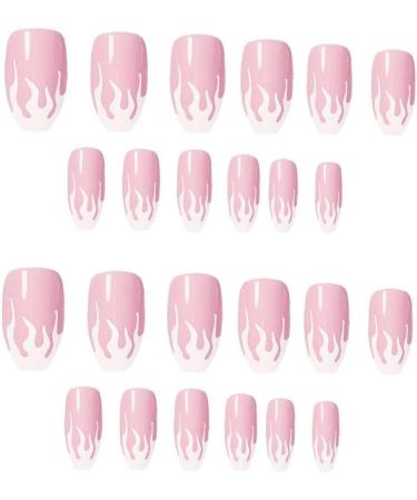 2set Detachable Long Coffin False Nails with Designs Press on Nails Wearable Fake Nail Decor Full Cover Art Tips - Buy Online on GoSupps.com
