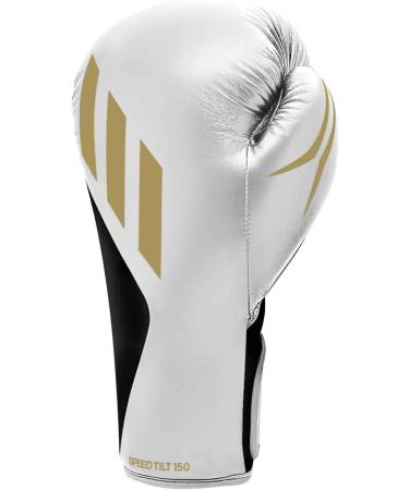 adidas Speed TILT 150 Boxing Gloves with New Tilt Technology - White/Gold/Black 12 oz - Buy Online on GoSupps.com