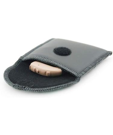 Hearing Aid Carrying Pouch Holder Carrier Storage Bag Black PU Material Protector for Hearing Aids - Buy Online on GoSupps.com