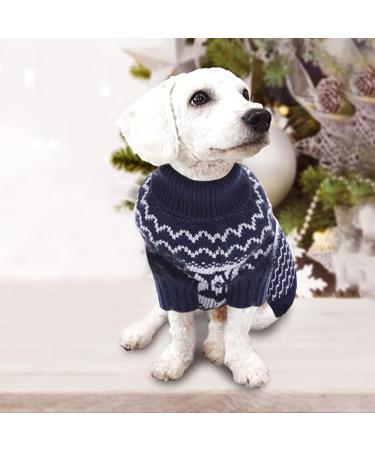 Shop XS Blue Christmas Dog Sweater | Cozy Knitted Sweaters for Small Dogs | Perfect Holiday Gift - Buy Online on GoSupps.com