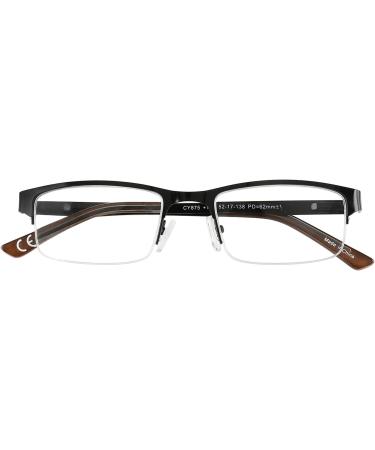 EYECEDAR Amcedar Metal Half-Frame Reading Glasses Men 5-Pack Spring Hinges Stainless Steel Material Sun Readers 1.75 5 Pairs Mix 1.75 x - Buy Online on GoSupps.com