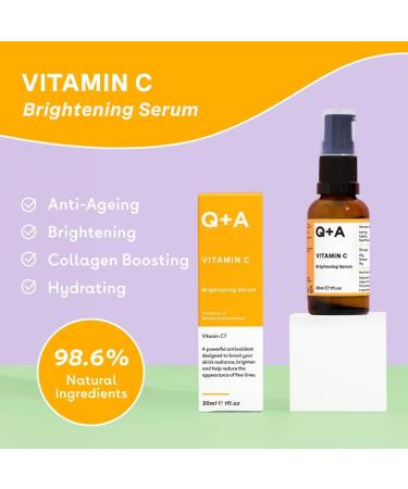 Q+A Vitamin C Brightening Serum Brighten and Refresh your Skin with this Antioxidant-rich and Hydrating Hybrid Face Serum 30ml - Buy Online on GoSupps.com