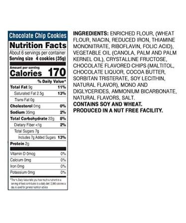 Fifty 50 Low Glycemic Chocolate Chip Cookies - 7 oz (198 g) | Healthy Snack - Buy Online on GoSupps.com