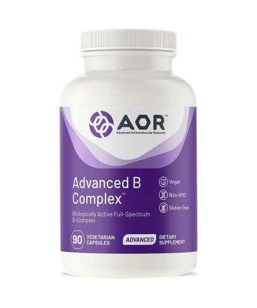 AOR Advanced B Complex Multivitamin Support for Energy Stress and Metabolism Dietary Supplement 90 Capsules (90 Servings)