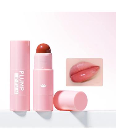 Plumping Lip Balm 4 Colors Hydrating Tinted Lip Balm Deep Nourishing Buildable Lipstick for Dry Cracked & Chapped Lips (Color 03)