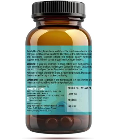 Twisty Herb- Livara Herbal Supplement for Liver Health and Detox 500mg 60 Veggie Capsules Vegan Ayurvedic-Naturopathic Dietary Supplement. - Buy Online on GoSupps.com