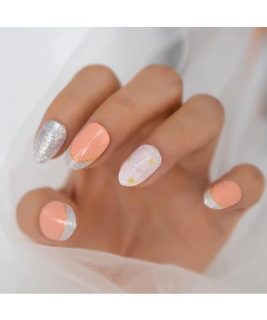 24-Piece Daisy Blossom Silver Glitter Flower Set - Soft Orange Shiny Design for Picnics Dates & Parties - Buy Online on GoSupps.com