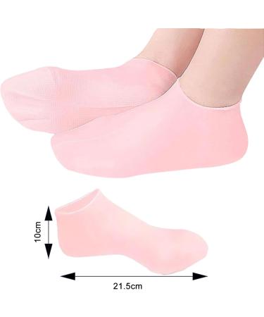 Silicone Moisturizing Socks for Women Foot Mask Peel Socks for Dry Cracked Feet and Hard Skin Removal Gel Socks for SPA Beach Gift (Pink) - Buy Online on GoSupps.com