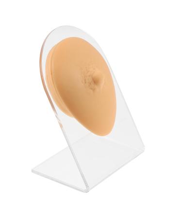 Solustre 2 STK simulated human nipple body model earring display lesson nipple model Jewelry stand Exhibition stand in food quality 3D medically 8x6cmx2pcs beigex2st