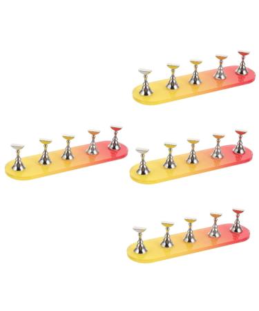 FRCOLOR 4 Sets Nail Practice Holder Beauty Nail Display Nail Stand Nail Display for Nail Art Nail Decor Magnetic Nail Holders Fake Nail Holder Car Diffuser Strip Decorative Nails Plastic