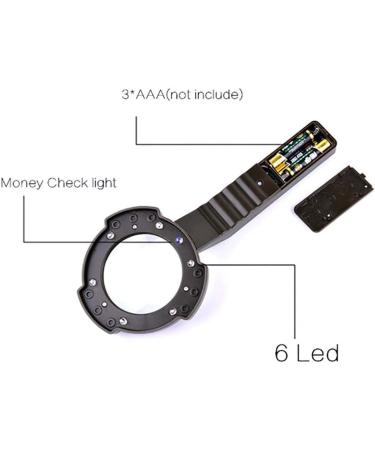 Portable Magnifier Handheld Illumination Magnifier 8X Magnifier 6 LED Light High Definition for Reading Inspection Welding Needlework Maintenance Hobbies and Handicraft Office Supplies Made in - Buy Online on GoSupps.com