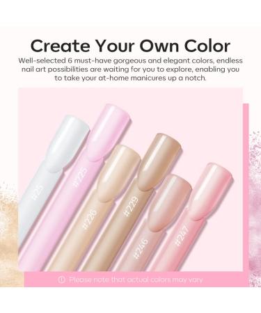 Shop Modelones Acrylic Powder - 6 Colors Transparent Jelly Nude Nail Art - Milky White & Pink - Perfect for 3D Carving & French Extensions - Ideal Gifts for Women - Buy Online on GoSupps.com