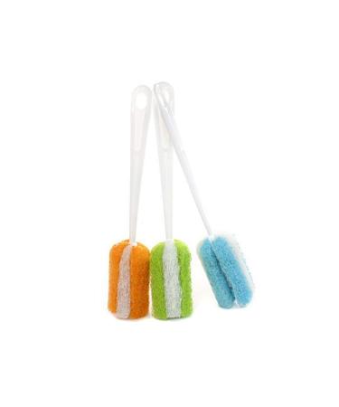 3 Pcs Soft Sponge Bottle Cleaning Brushes Feeding Bottle Scrubber with Plastic Handle for Glass Decanter Feeding-Bottle Wine Bottle