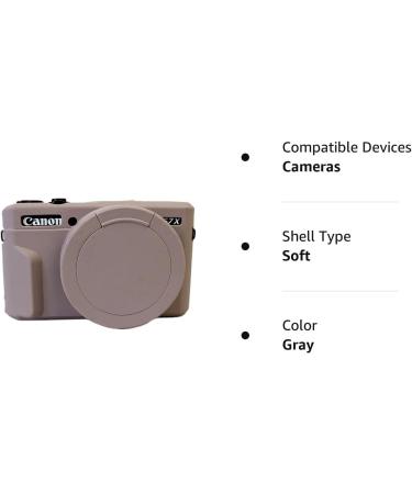 Silicone Gel Rubber Camera Case Cover for Canon PowerShot G7x Mark ii - Gray - Buy Online on GoSupps.com