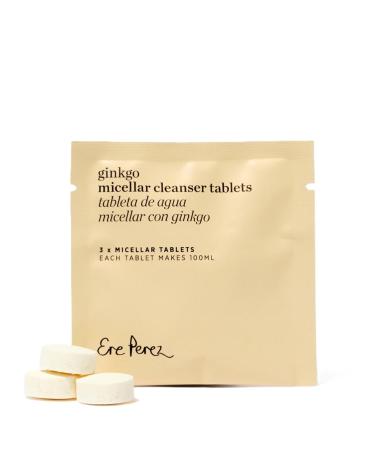 Ere Perez - Ginkgo Micellar Cleanser Refill Tablets | Cleanse, Protect, Rejuvenate | Clary Sage, Cinnamon Bark | Vegan, Cruelty-Free, Clean Beauty Safe for All Skin Types (3 Tablets)