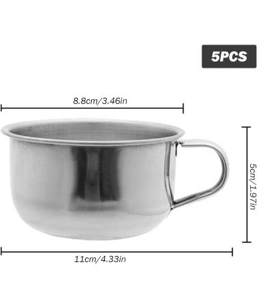 Premium Stainless Steel Shaving Bowl Set - 5pcs Large 4.3 Mug with Handle for Home & Barber Shop Use - Buy Online on GoSupps.com