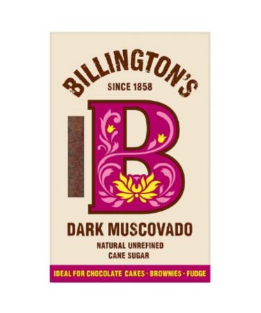 Billington's Dark Muscovado Natural Unrefined Cane Sugar 500g x 1 Unrefined Cane Sugar 1