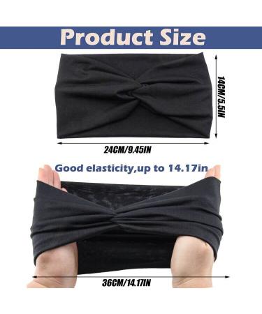 Carede Wide Headbands for Women - 6 Pack Black Turban Headbands for Yoga Workout and Sports - Buy Online on GoSupps.com