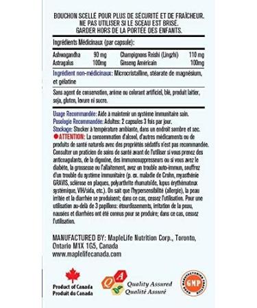 MapleLife Exclusive Formula Immune-All immune booster with Astragalus Ashwagandha Reishi Mushroom and American Ginseng - Buy Online on GoSupps.com