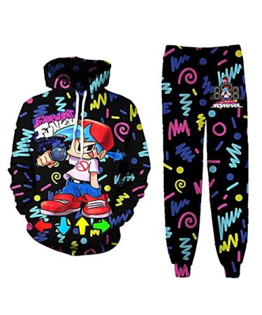 HQMLHC Youth Hoodie And Pants Set Boy And Girl 3D Printed Game Hoodie Set Kids Sport Pullover Sweatshirt Set Medium Game4