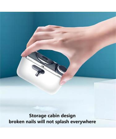 SRMAN 1 Piece 2 in 1 Electric Nail Clipper Cutter Multifunctional Electric Nail Clipper with LED Light for Baby Adult Mini Manicure Tool - Buy Online on GoSupps.com
