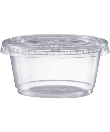 Pantry Value 100 Sets - 2 oz. Jello Shot Cups with Lids - Small Plastic Condiment Containers for Sauce, Dressings, Ramekins - Portion Control - Clear - Buy Online on GoSupps.com