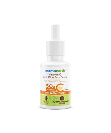 Mamaearth Vitamin C Daily Glow Face Serum | Youthful Radiant Skin with Turmeric | Unisex Lightweight Hydration for All Skin Types | 0.34 Fl Oz (10ml) 0.34 Fl Oz (Pack of 1)