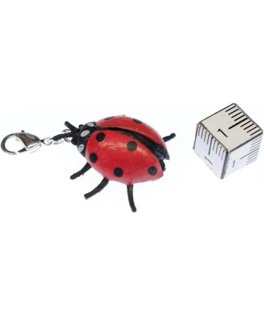 Handmade Ladybug Beetle Charm Zipper Pull | Red Rubber Fashion Jewelry | Silver-Plated Chain Pendant & Bracelet Trailer - Buy Online on GoSupps.com