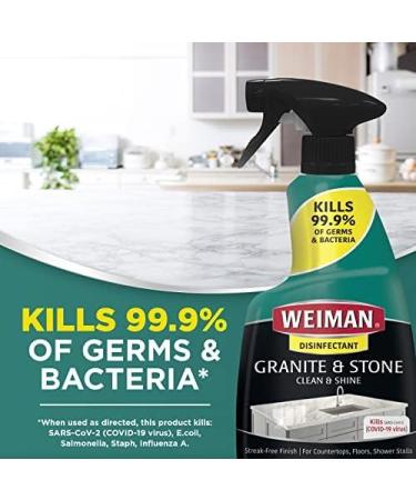 Weiman Disinfectant Granite Daily Clean & Shine - 24 Ounce (2 Pack) Safely Clean Disinfect and Shine Granite Marble Soapstone Quartz Quartzite Slate Limestone Corian Laminate Tile Countertop - Buy Online on GoSupps.com