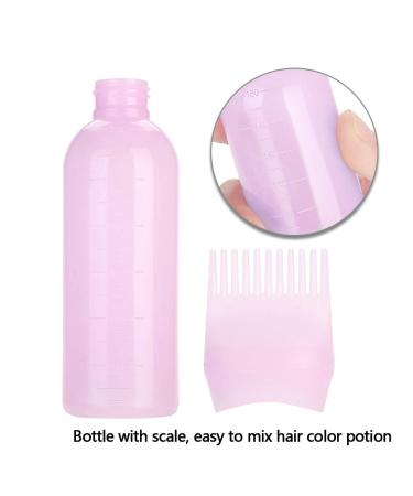 80ml Pink Hair Color Dispenser Pump Bottle with Gradual Scale & Comb Brush - Ideal Salon Styling Tool - Buy Online on GoSupps.com