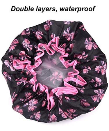 Waterproof Shower Caps for Women 3 Pack Double Layer Ideal for Home Bathroom & Spa - Buy Online on GoSupps.com