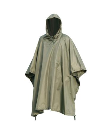 Mil-Tec Ripstop Wet Weather Poncho, Multi-Use Bivouac Sack, Emergency Shelter Tent (OLIVE)