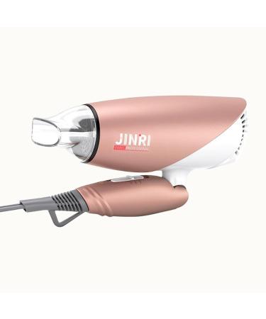 Foldable Travel Hair Dryer Dual Voltage Blow Dryer & Foldable Handle Lightweight Negative Ionic Folding Hair Dryer (Gold)