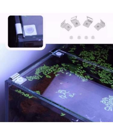 Pssopp Stainless Steel Aquarium Glass Cover Clips - Set of 4 Universal Rimless Tank Lid Support Brackets - 5mm - Buy Online on GoSupps.com