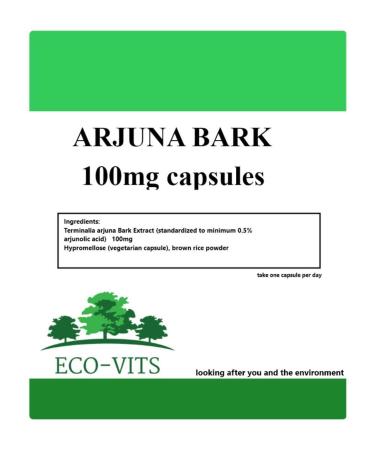 ECO-VITS ARJUNA (100MG) 60 CAPS. Biodegradable Packaging. Sealed Pouch