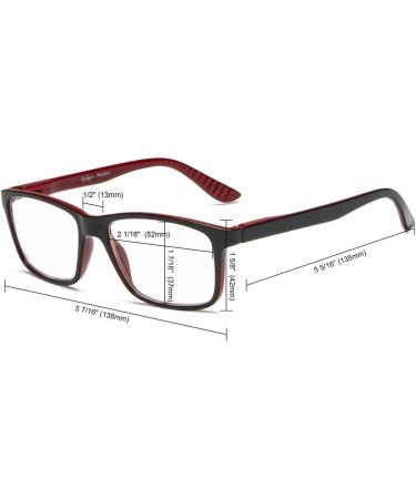 Buy Eyekeper 5 Pairs Classic Rectangular Reading Glasses for Men & Women - Spring Hinges +2.25 Magnification | Stylish & Comfortable Mix - Buy Online on GoSupps.com