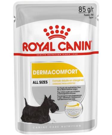 Royal Canin Dermacomfort Mousse for Sensitive Skin | 12 x 85g Wet Dog Food | Omega-3 & Omega-6 | Adult Dogs 10 Months+ | International Shipping - Buy Online on GoSupps.com