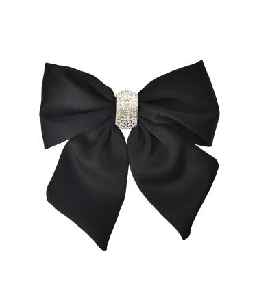 Black Bow Hair Clip for Women Girls Satin Hair Bow Clip for Girls French Barrette Hair Clip Hair Accessories for Women Girls Rhinestone Bow Hair Clips for Women Girls Ribbon Bowknot Hair Clip