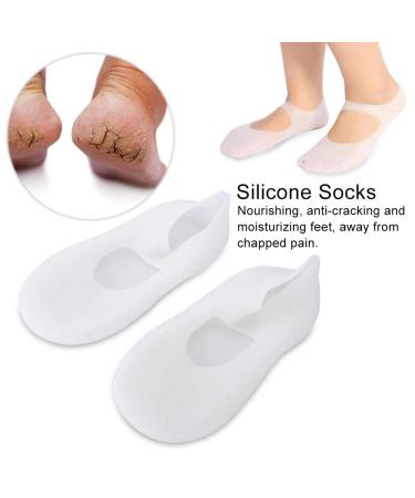 Silicone Socks for Foot Care - Moisturizing & Cracked Protection | Preventative Tool (L-White) - Buy Online on GoSupps.com